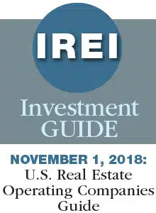 November 1, 2018: U.S. real estate operating companies
