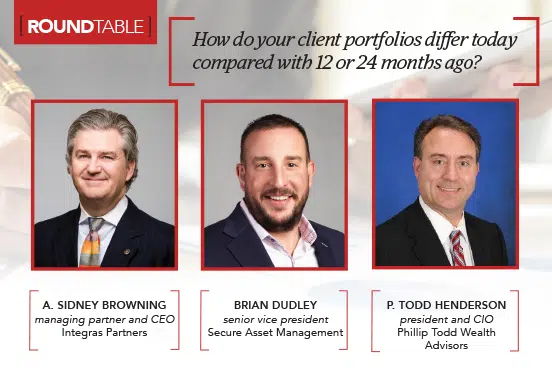 Roundtable: How do your client portfolios differ today compared with 12 or 24 months ago?